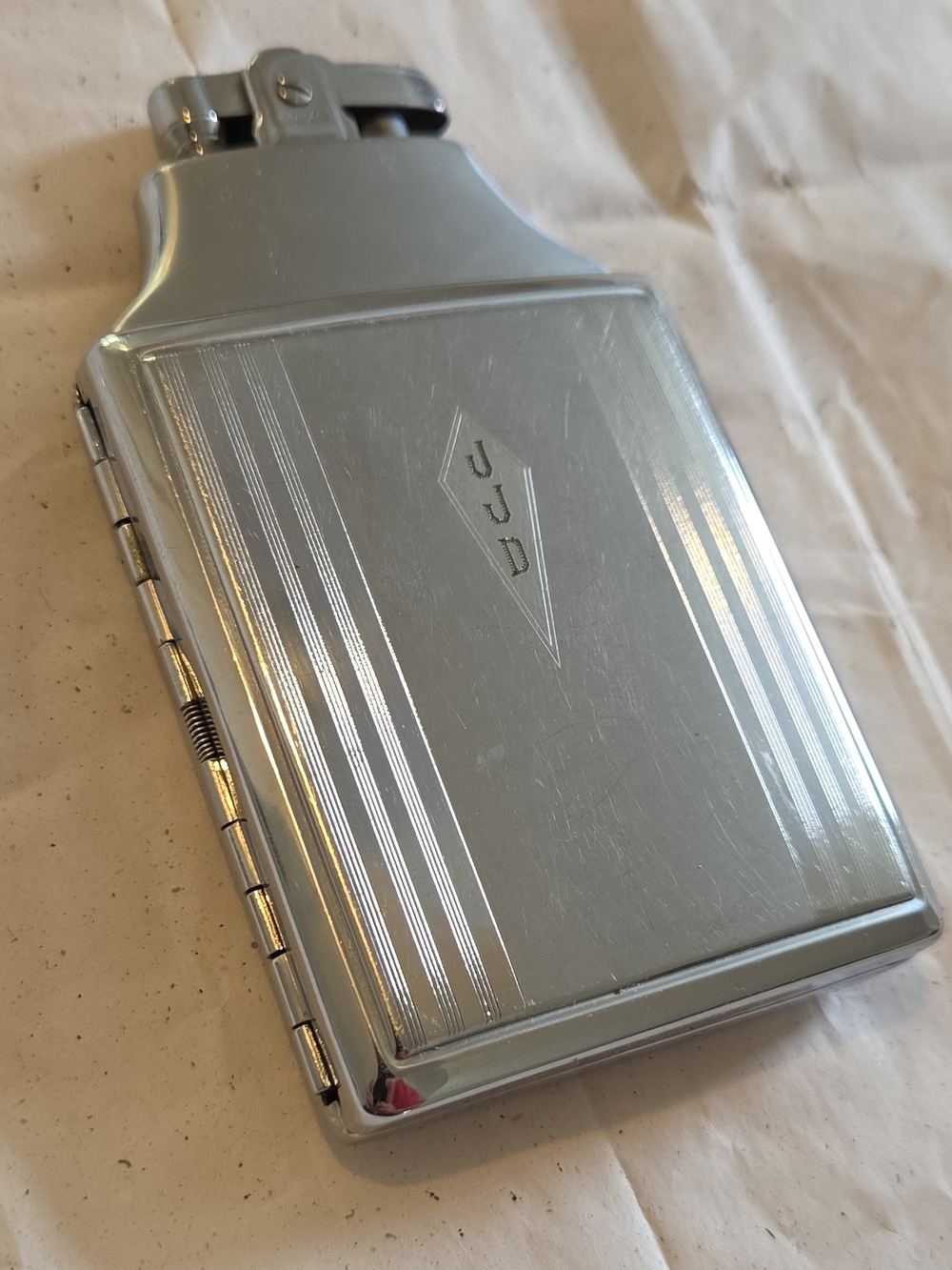 Vintage 1940's Art Deco Ronson Mastercase Combination Cigarette Case/Lighter